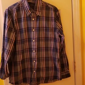 Charleston Threads Plaid Collared Shirt- Worn once
